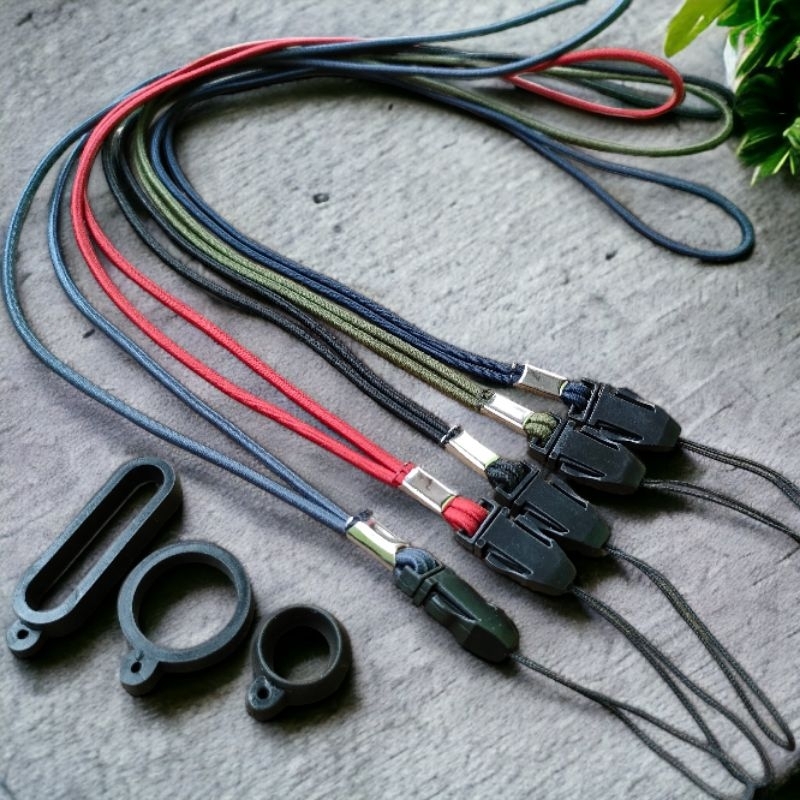 

LANDEZ - Lanyard gantungan id card elastis simpel kaleng tali hp plus karet