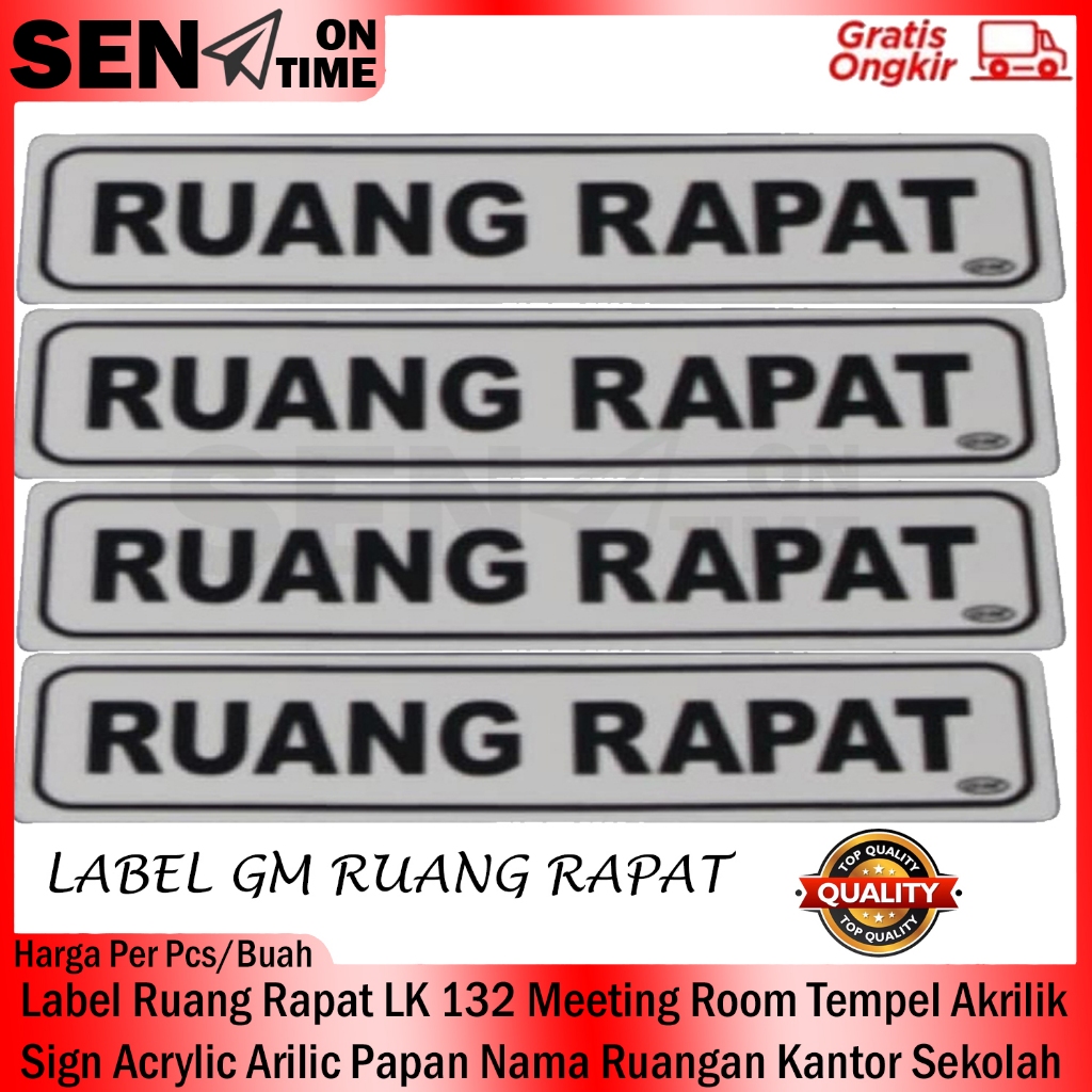 

LABEL RUANG RAPAT AKRILIK SIGN ACRYLIC LK 132 MEETING ROOM GANTUNGAN TEMPEL AKRILIC PAPAN NAMA RUANGAN KANTOR RUANG SEKOLAH RUMAH SAKIT DITEMPEL PINTU TEMBOK KACA USAHA STIKER SETIKER SETICKER PETUNJUK STAFF KARYAWAN STICKER ANTI AIR