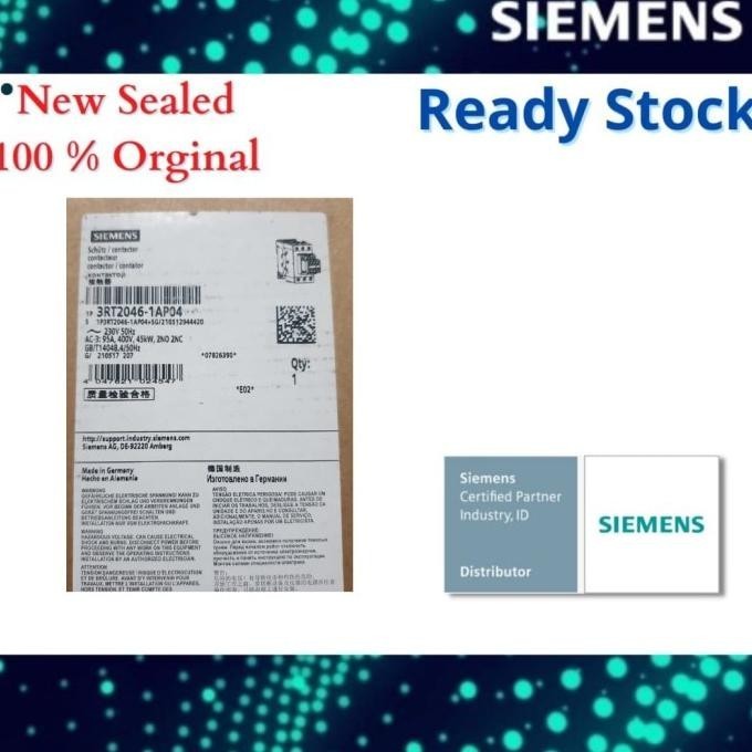 Siemens 3RT2046-1AP04 power contactor, AC-3e/AC-3, 95 A, 45 kW / 400 V