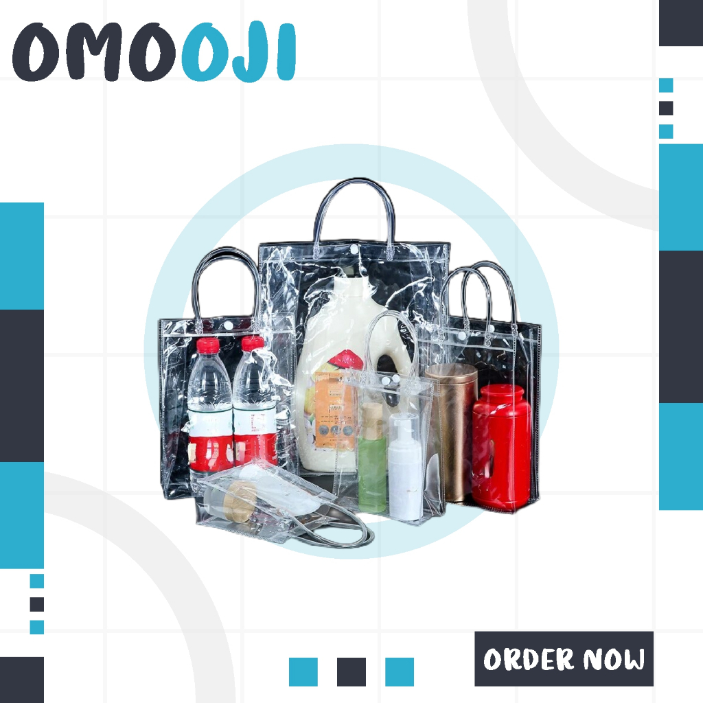 Omooji - Tas Mika PVC Polos | Goodie Bag Hampers | Gift Bag | Goody bag | Godiebag | Tote bag | Tote