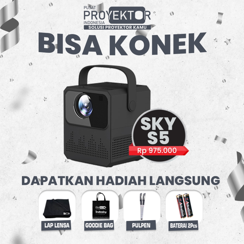 PPI - Proyektor Mini Original Bisa konek HP | Proyektor Portable | Proyektor Basic