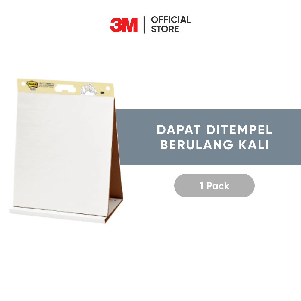 

3M™ Post-it® Easel Pad, Kertas Flipchart Tempel, 563R, Dapat ditempel berulang kali, 1 pak, 51x58.5cm, Untuk pencatatan meeting/belajar
