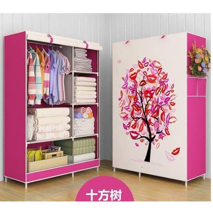 Lemari Plastik Karakter / Lemari Pakaian Portable Lemari Anak Karakter Gambar Buka Samping  Ukuran 1