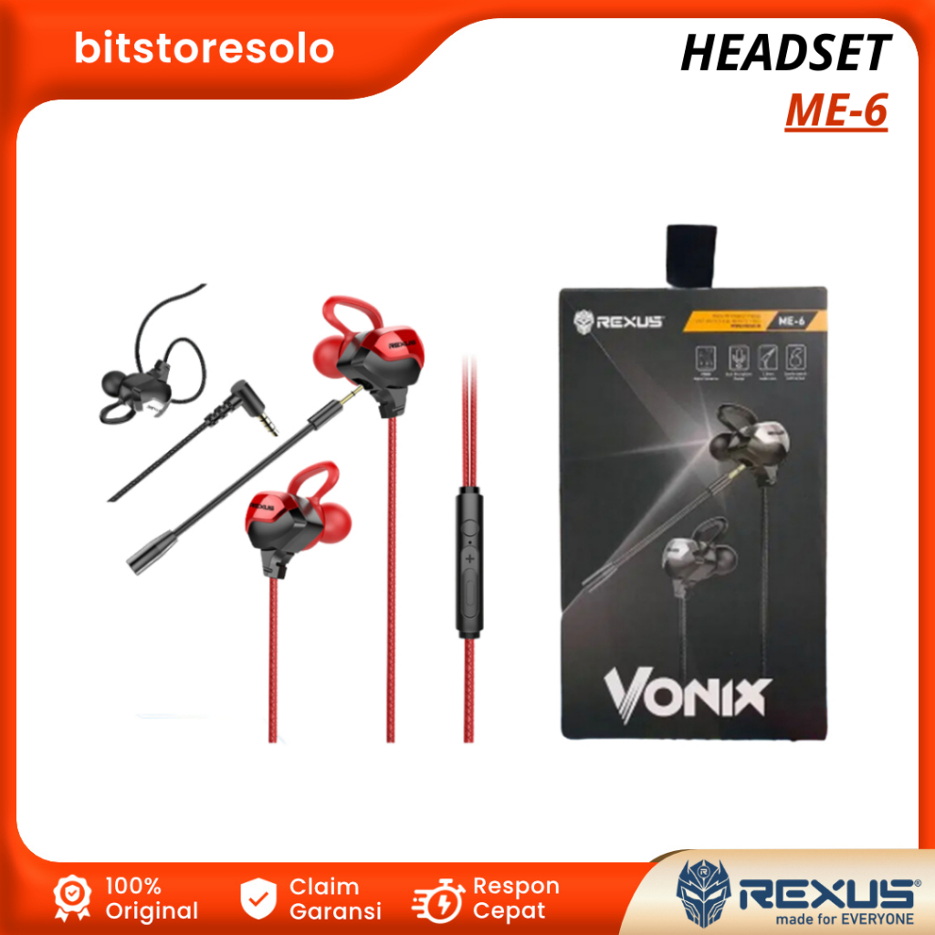 Earphone Headset Gaming Headset REXUS VONIX ME-6 ME6