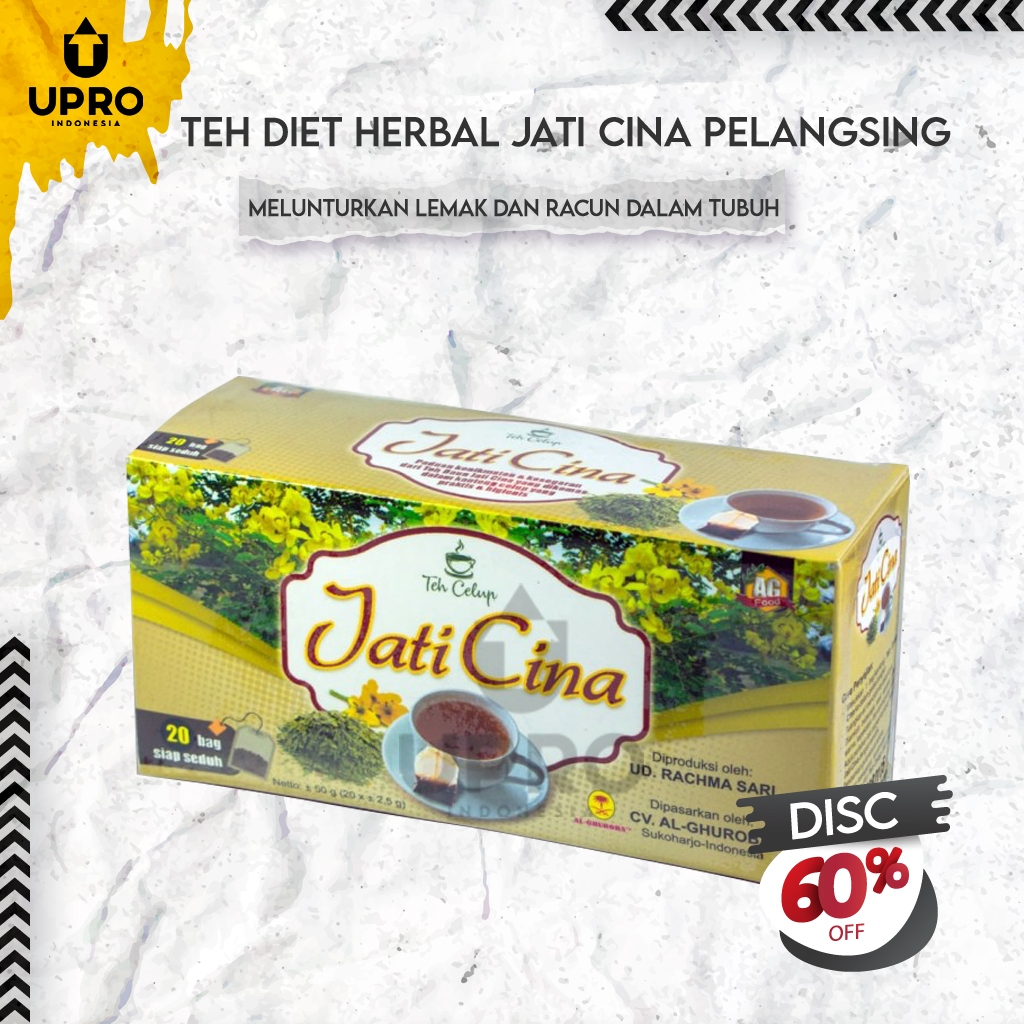 

Teh Diet Herbal Jati Cina Celup Pelangsing Al-Ghuroba 100% Original Isi 20 Kantong Kemasan Baru