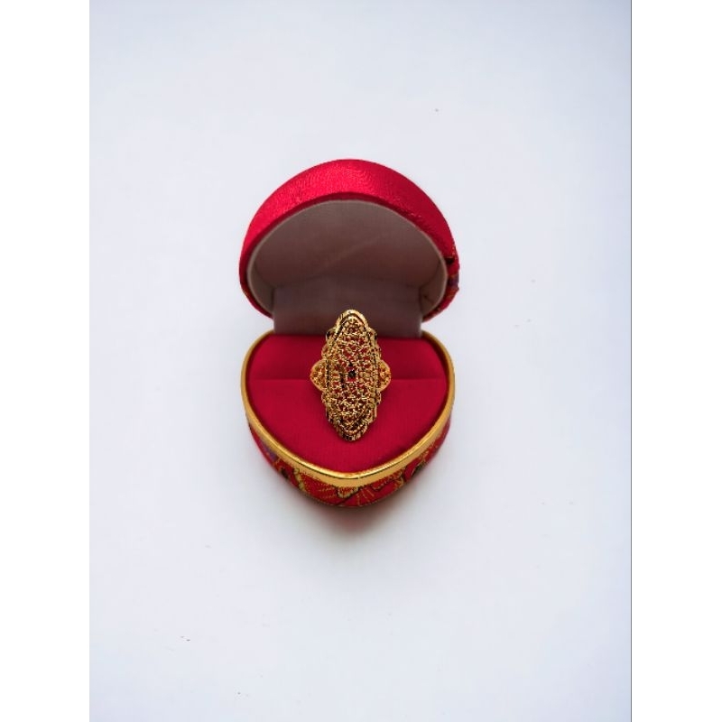 Cincin wanita model Dubai full ukir lapis emas