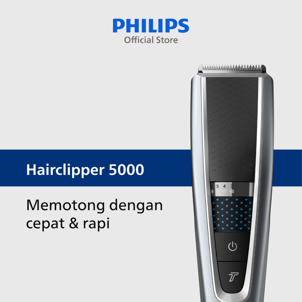 Philips | Hair Clipper 5000 | Alat Cukur Rambut Electric | Pangkas Rambut dengan Cepat | 28 setelan 
