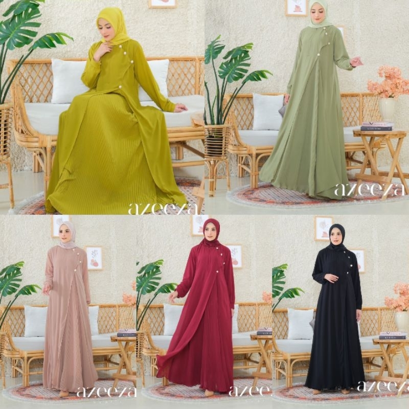 (p1a) AZEEZA AMIRA  Baju Gamis Muslimah Amira Series By Azeeza By Wadah Muslim. Nazra Sha