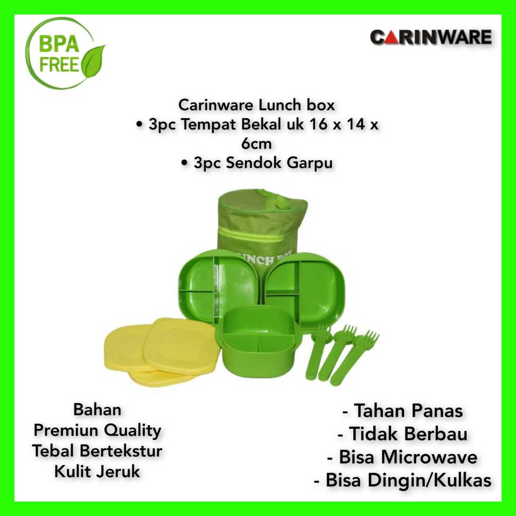 Carinware Lunch box sekat/tempat bekal anak set 3