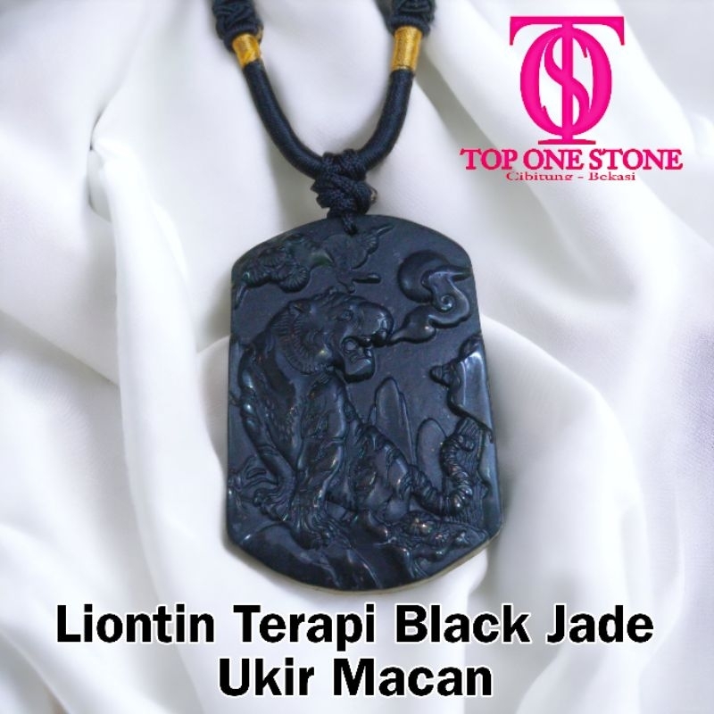 [TOS] Liontin Terapi Black Jade [ Ukir Macan ]