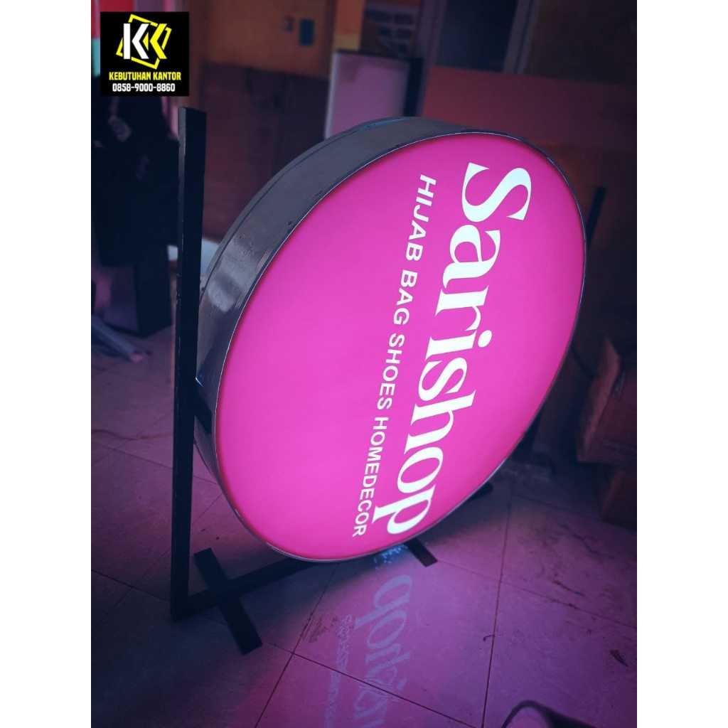 Jual Neon Box Bulat Neon Box Akrilik 2 Sisi Neon Box Untuk Cafe Resto