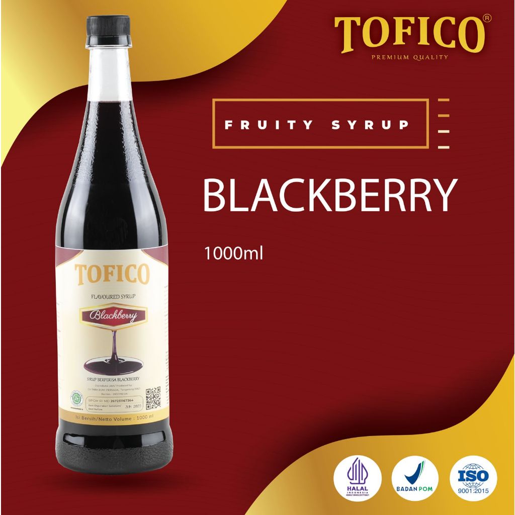 

Syrup Blackberry Tofico / Sirup Rasa Bery Hitam Premium 1 Liter / Tofico Syrup Official