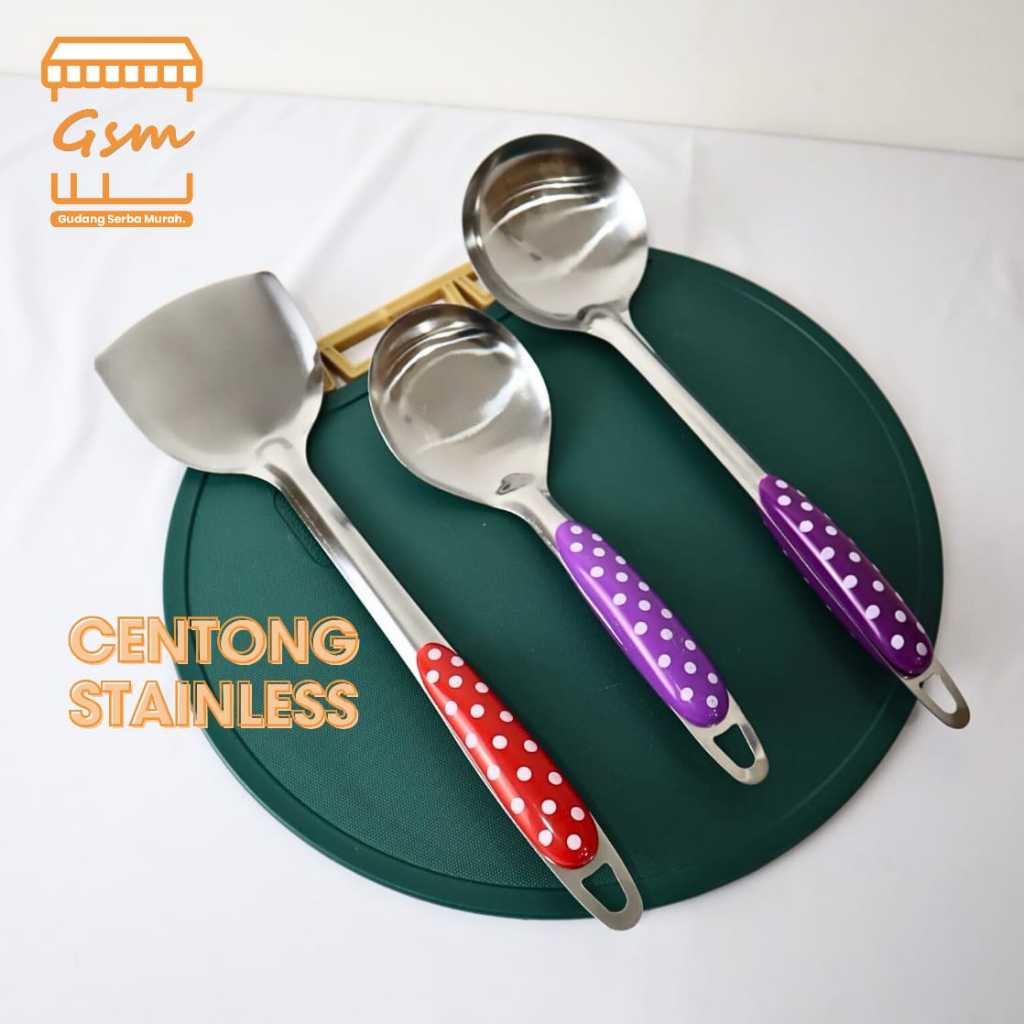 GSM SODET / SUSUK / SPATULA STAINLESS GAGANG PLASTIK