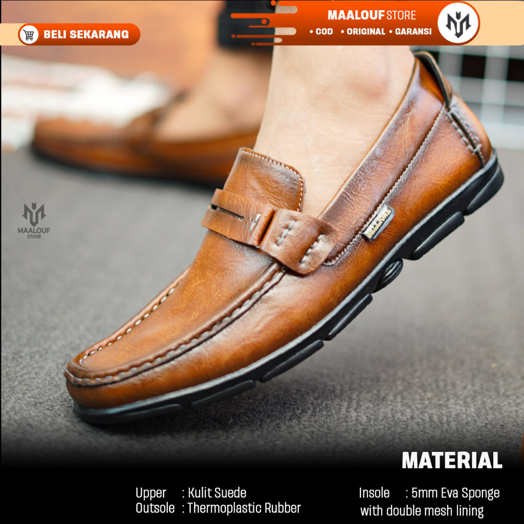 MLF X GEPER - Sepatu Pantofel Formal Bahan Kulit Sapi Kualiatas Premium Unisex Pria Wanita Ukuran 39