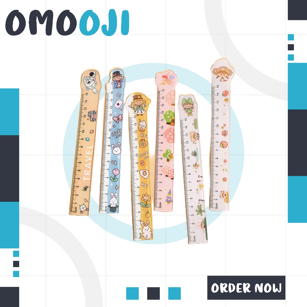 

Omooji - Penggaris pola kartun siswa/Penggaris plastik 15cm S103