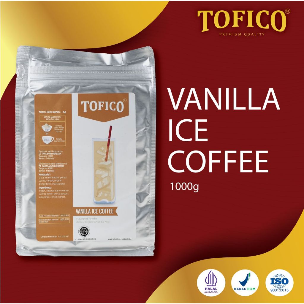 

Powder Vanilla Ice Coffee Tofico / Bubuk Rasa Es Kopi Vanila Premium 1KG / Tofico Syrup Official