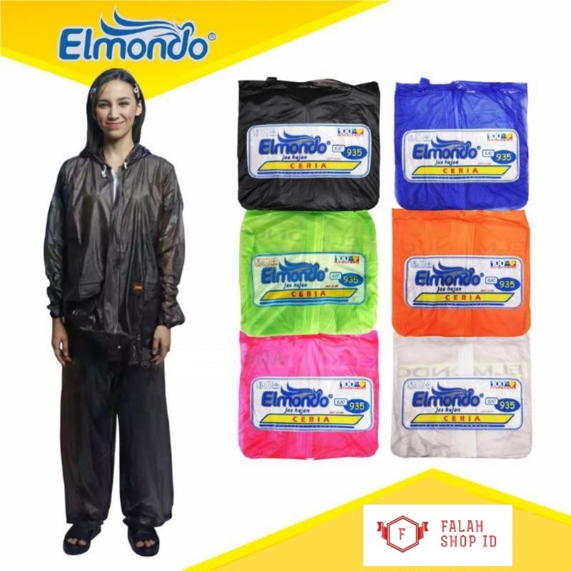 Jas Hujan Elmondo Ceria 935 Stelan Jaket Celana  Tebal Murah Meriah Bukan Plastik ORIGINAL