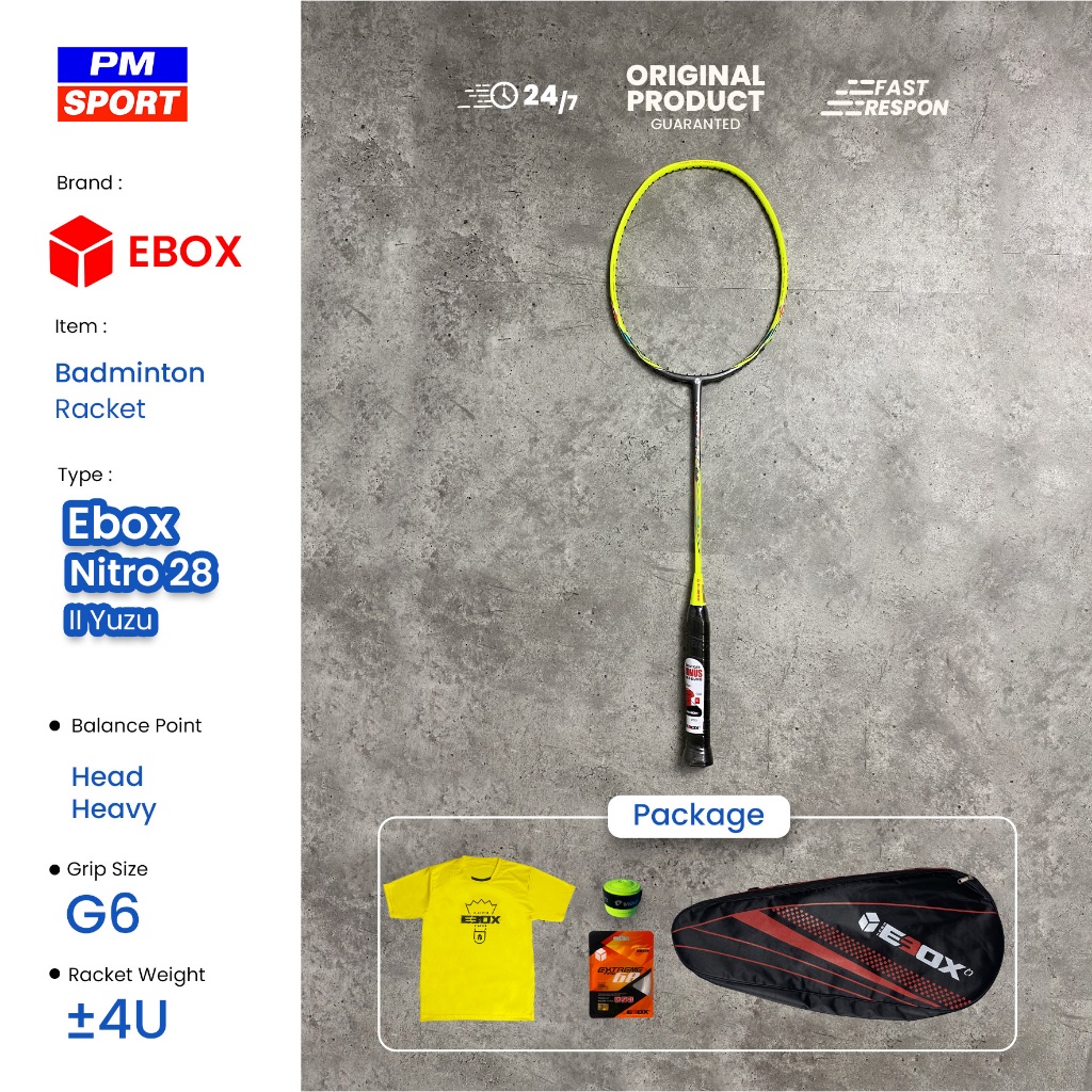 RAKET BADMINTON / BULUTANGKIS EBOX NITRO 28 II YUZU