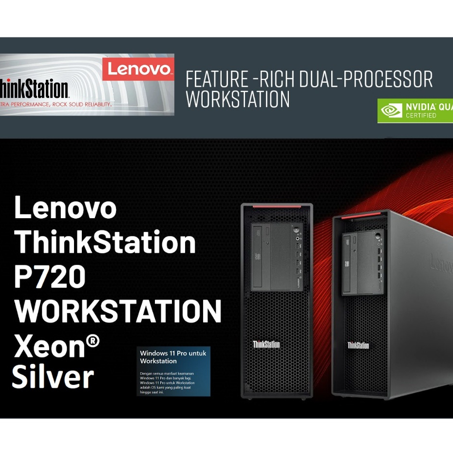 RAM 256GB-DUAL PROC XEON SILVER-LENOVO Thinkstation P720 PC Server
