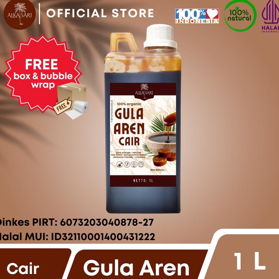 

[KODE ZNF0P] Gula Aren Cair / Syrup Palm Sugaranik Alka Sari 1 Liter