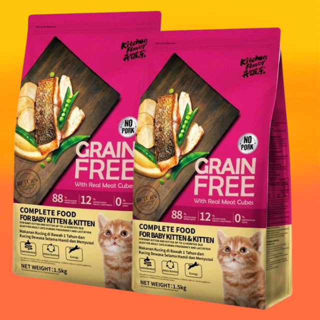 KITCHEN FLAVOR GRAIN FREE FOR BABY KITTEN & KITTEN 1,5KG GRAIN FREE KITCHEN FLAVOR MAKANAN KUCING KI