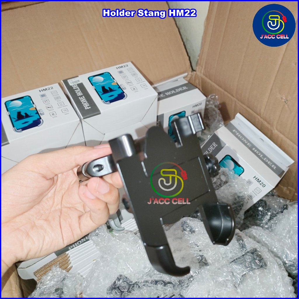 Holder Motor Holder Hp Besi Stang Motor HM22 Dudukan Hp di Stang Motor HM-22 Besi ojol gojek grab