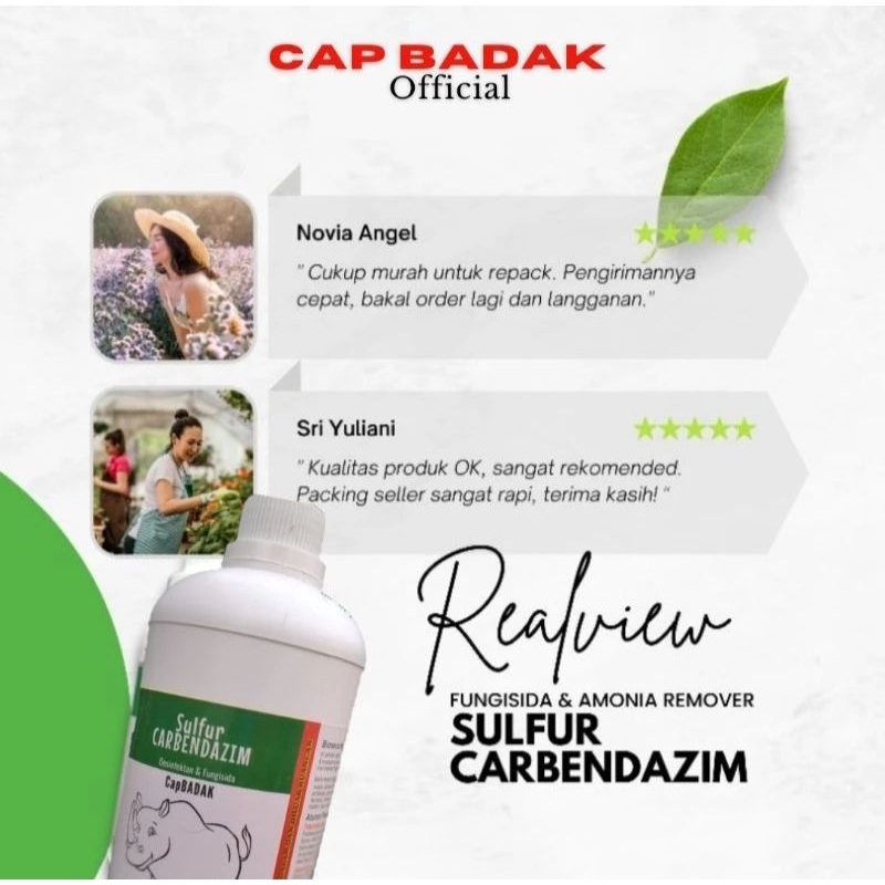 Sulfur Carbendazim (Desinfektan + Fungisida) Cap Badak 1liter