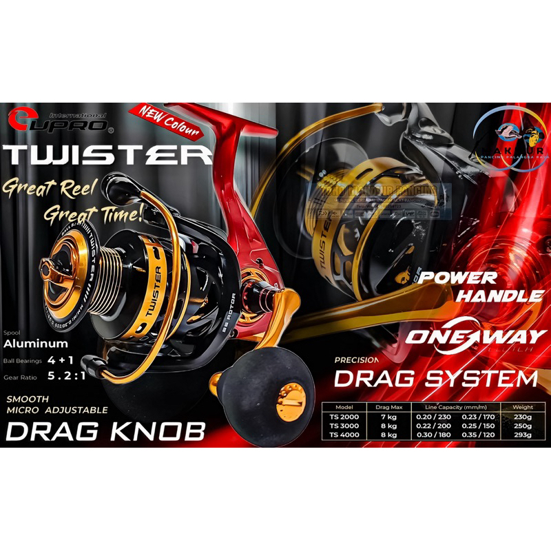 Reel Eupro Twister New Colour ~One way clutch  ~Power handle
