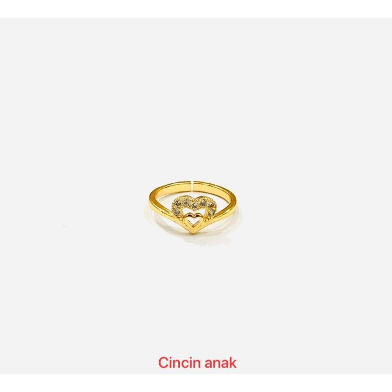cincin perhiasan anak motif love titanium anti luntur dan anti karat