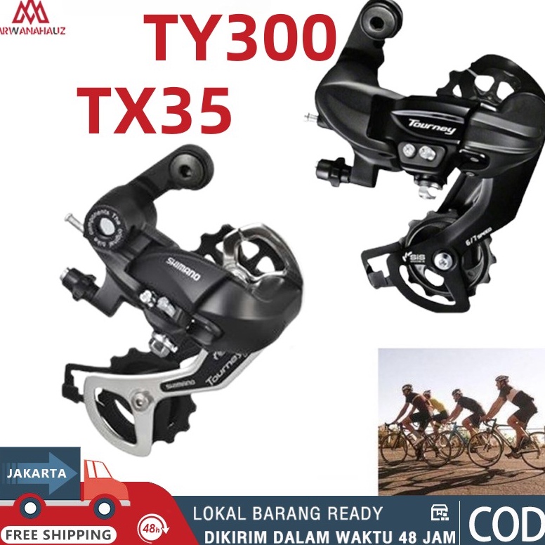 ░ RD Shimano Tourney 6 7 8 Speed TX35 Rear TY300 Model 18 21 24 spd derailleur Sepeda gunung xc Lipa