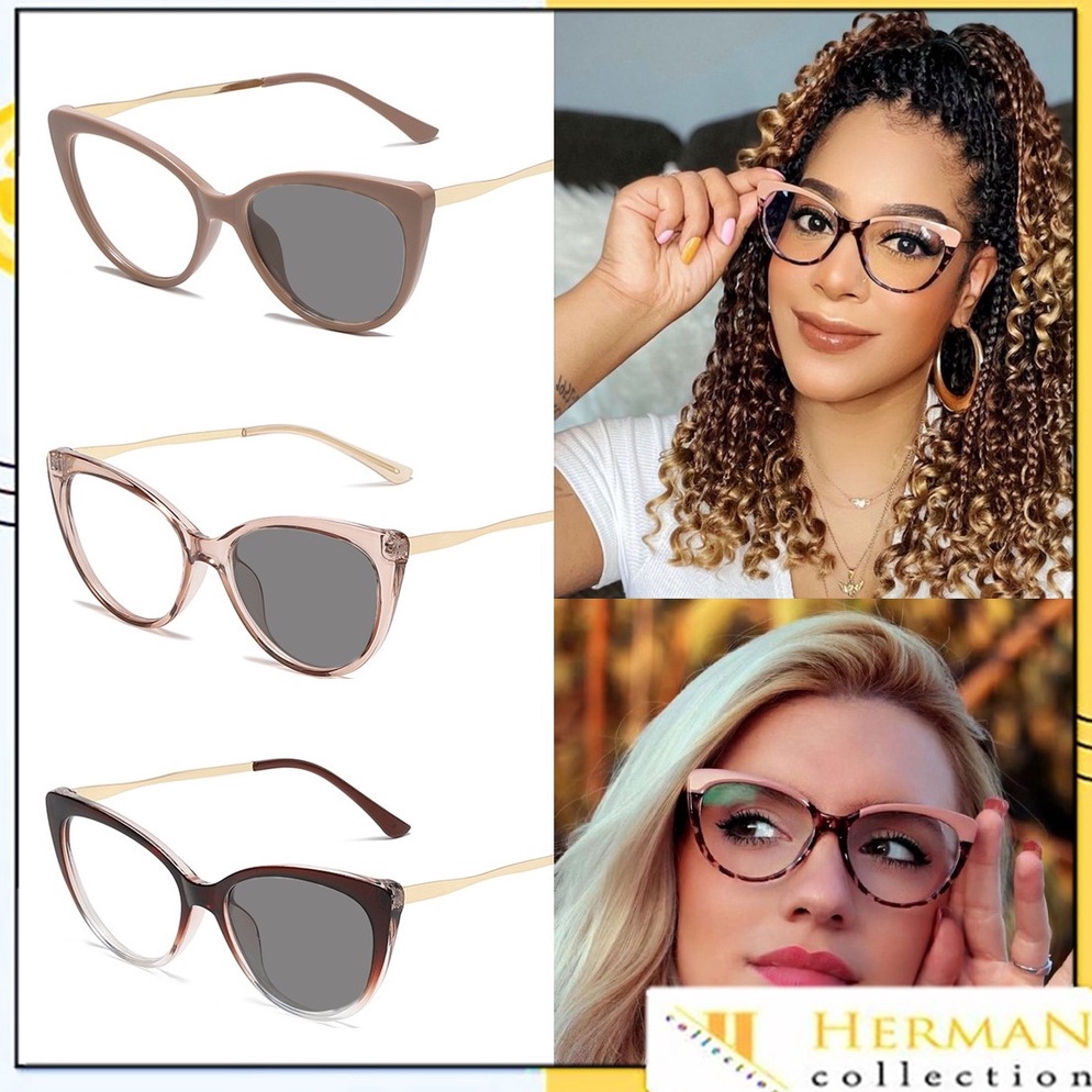 Murah Meriah.. HC Kacamata Photochromic 6617 Kacamata Anti Radiasi Kacamata Eye Retro Bingkai Plasti