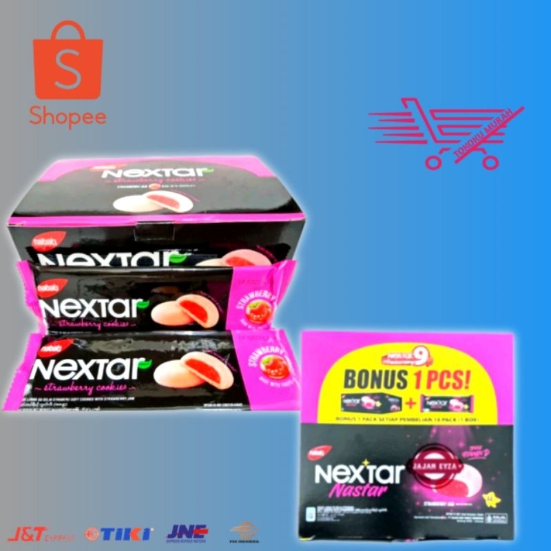 

PROMO: Nextar cookies strawberry 1 box gratis 1 pcs nextar pink enak lezat