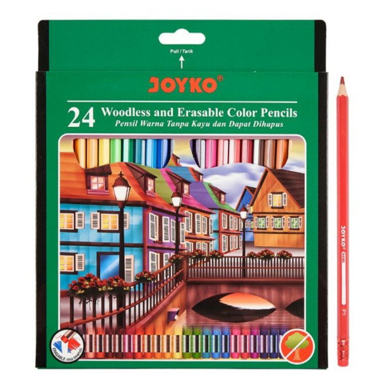 

HIFVO Pensil Warna Joyko Bisa Dihapus 24 Warna Panjang ➼Terbaru