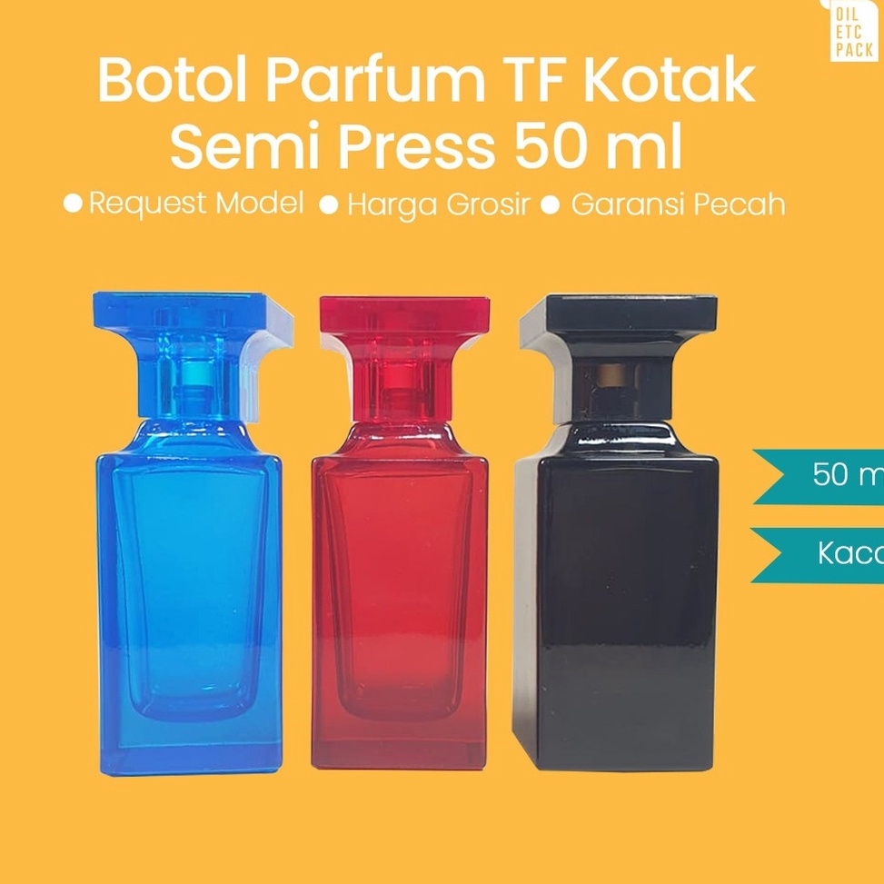 Terdepan Botol Semi-Press Spray Parfum Kaca TF 50ml (MENGGUNAKAN ALAT) / Wadah Kosong Isi Ulang Miny