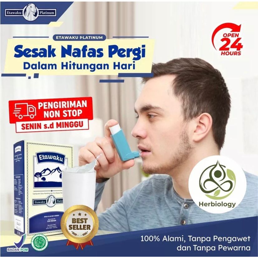 

TERLARIS!!! ETAWAKU PLATINUM SUSU KAMBING ATASI ASMA PARU PARU SENDI ASLI ORIGINAL OFFICIAL HALAL BPOM.
