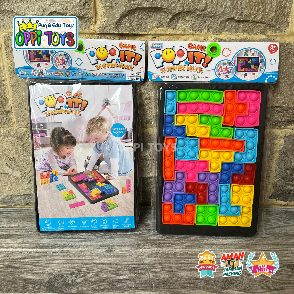 Pop It Puzzle Dadu - Mainan Game Building Block Pop It tetris 26 pcs - Pop It Push Bubble Pereda Str