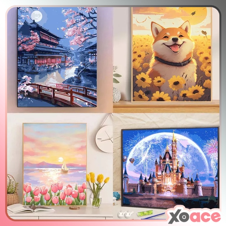 

[☠A17$] DIY Paint By Numbers Kit Digital Oil Painting Lukisan Kanvas 40 x 50 Seri S Impor Terbaru