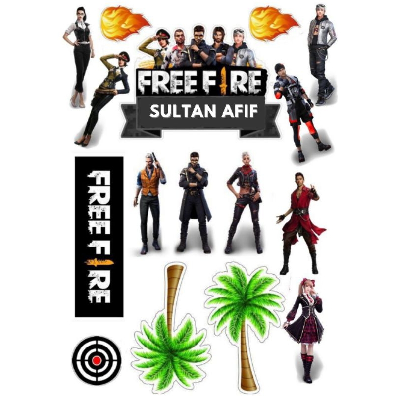 Topper Cake Ultah Karakter Free Fire