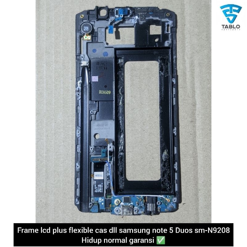 frame lcd dan flexible cas dll samsung note 5 Duos sm-N9208 normal garansi ✅
