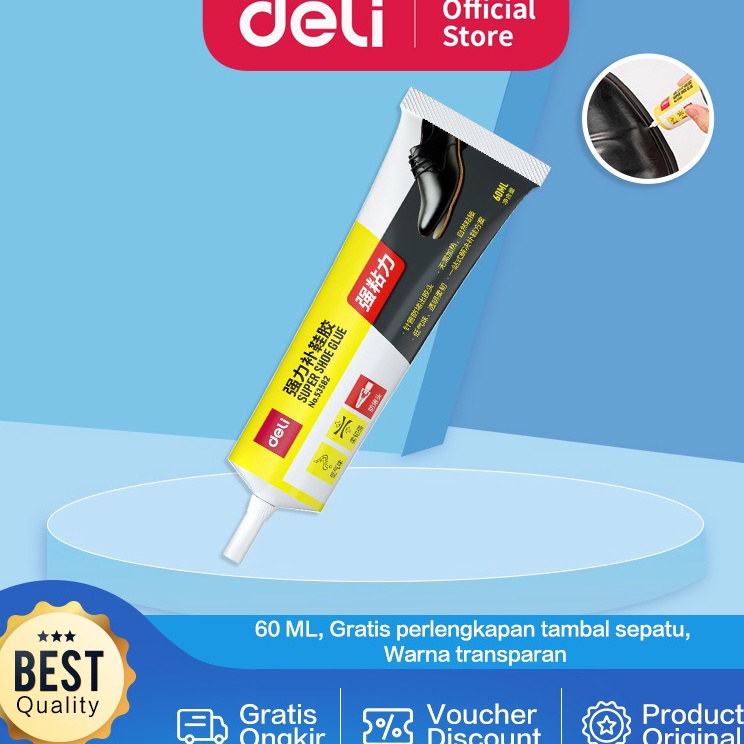 

[KODE VJLTM] Deli Super Glue / Lem Sepatu / Lem Serba Guna 60 ML Gratis Perlengkapan Tambal Sepatu 53582