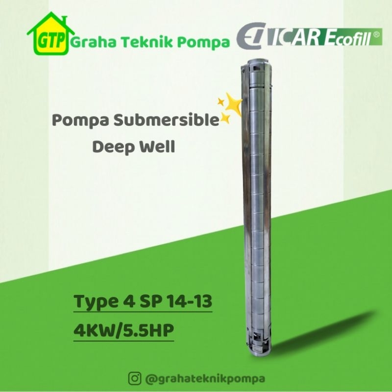 Pompa Icar Ecofill 4 SP 14-13 Pompa Submersible Deep Well