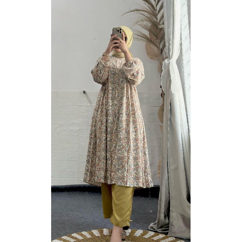 Set Saskia long tunik rayon