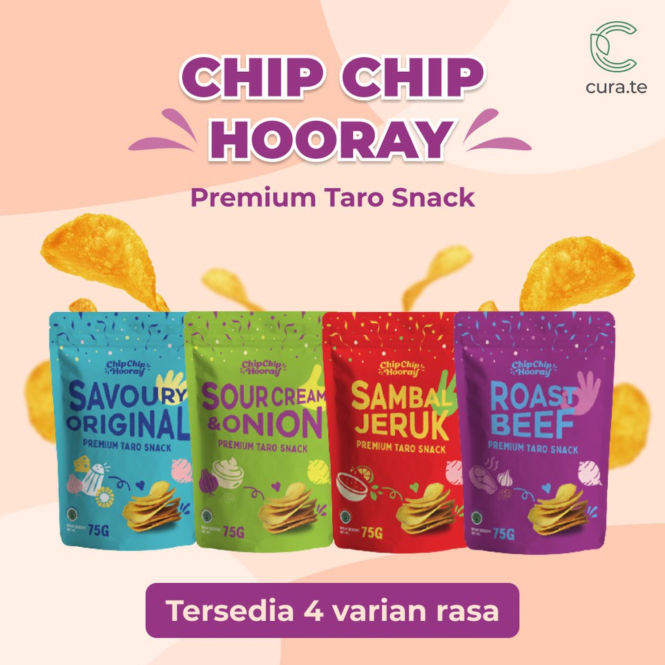 

[KODE 0PSGB] CHIP CHIP HOORAY KERIPIK TALAS PREMIUM | TARO SNACK CEMILAN MAKANAN DIET KRIPIK