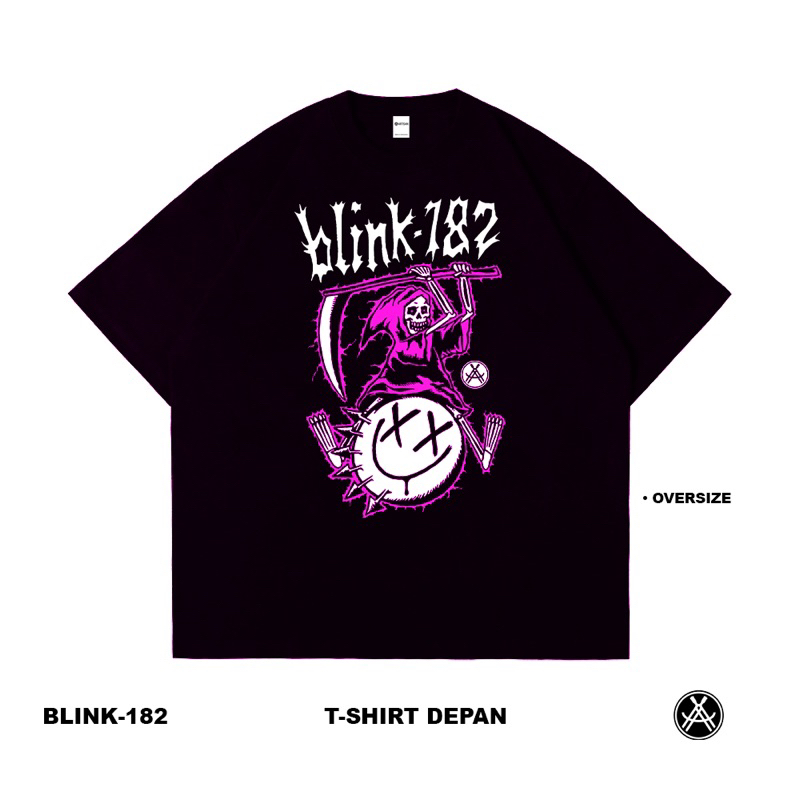 Artisan T-Shirt Blink182 Kaos Oversize Hitam Katun Combed