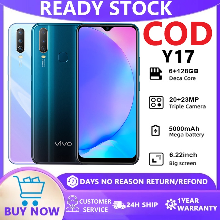 HP VIVO Y17 Ram 6/128GB Smartphone 4G LET 6.35 inches Dual SIM 20MP+13MP Handphone Indonesia