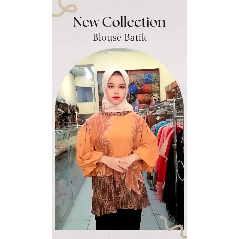 Blouse Batik Lengan Balon/Blouse Bahan Paris Premium