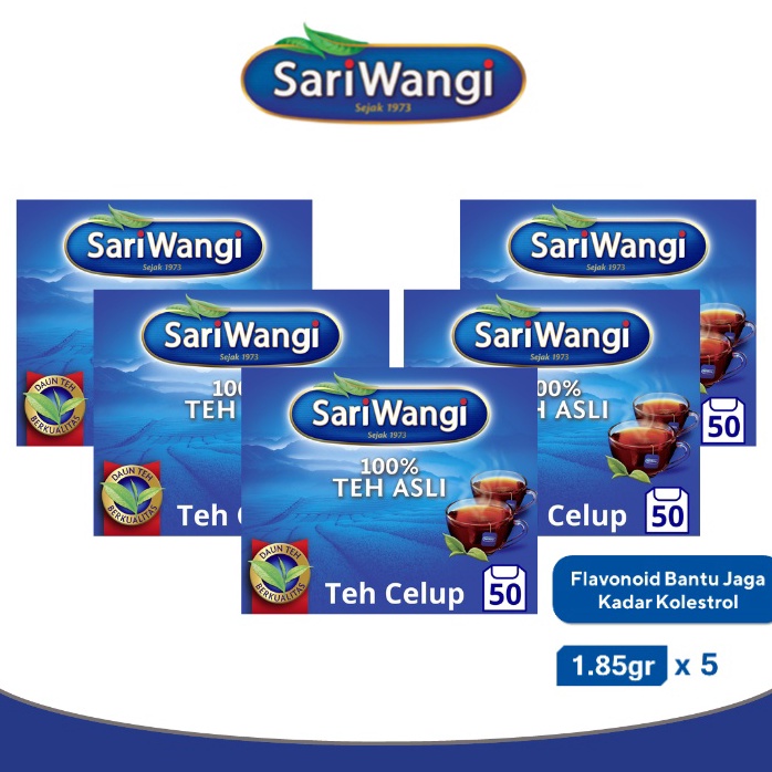 

[KODE RGI9U] Sariwangi Teh Hitam Asli 1.85g Isi 50 Multipack (Isi 5)