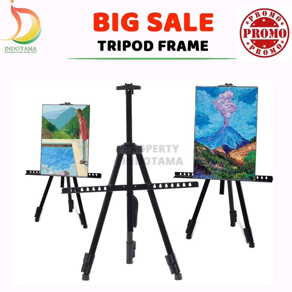 

[KODE ZBMOQ] Tripod Frame Stand Frame Foto Wedding Standing Tripod Whiteboard / Easel Lukis 1 Sisi For Bingkai Foto