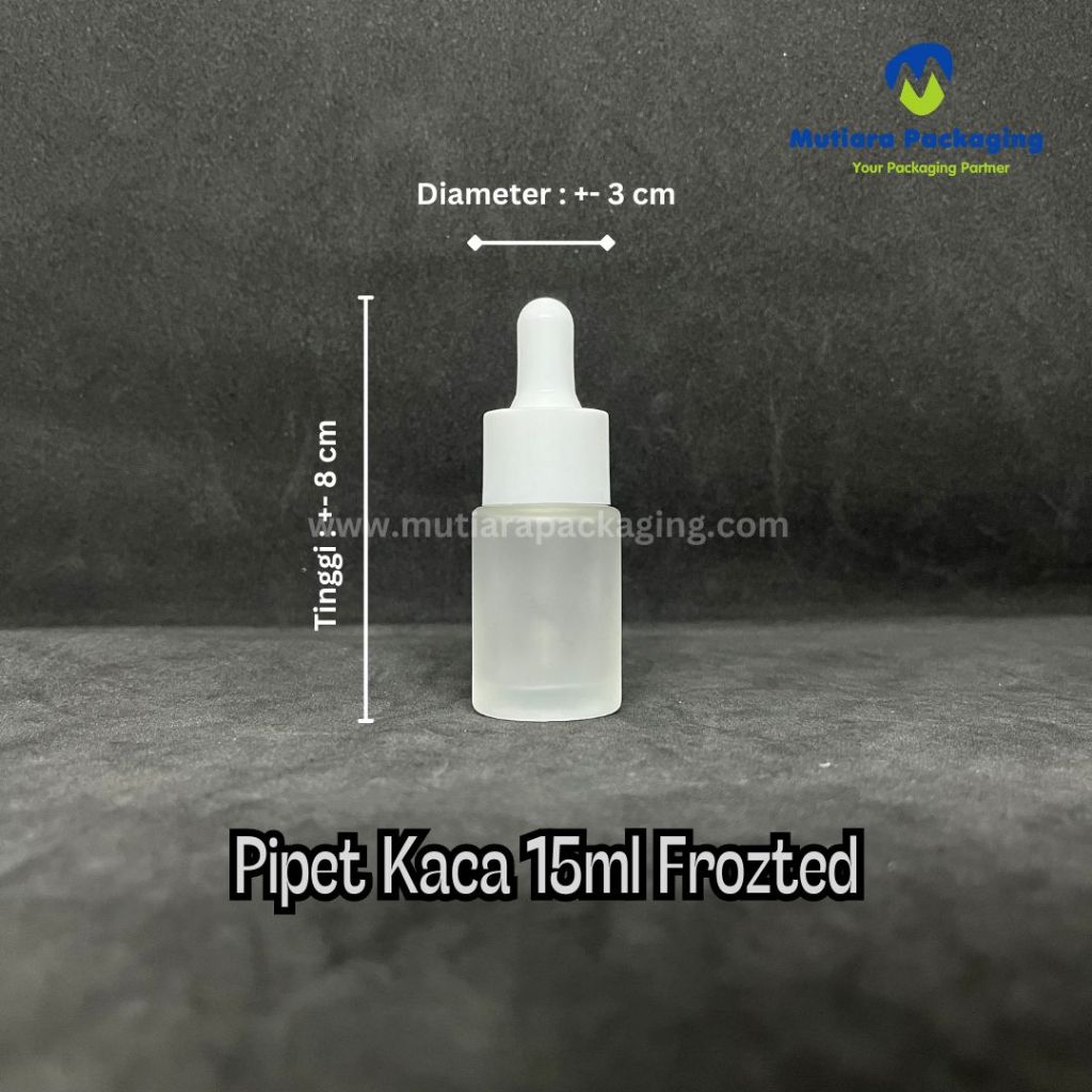 TERMURAH Botol Pipet Kaca Frosted 15ml - Botol Serum