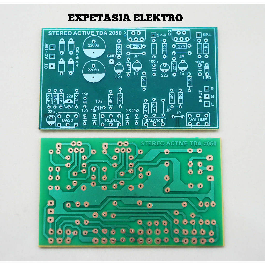 PCB Stereo Active TDA 2050 Tone Control Pasif